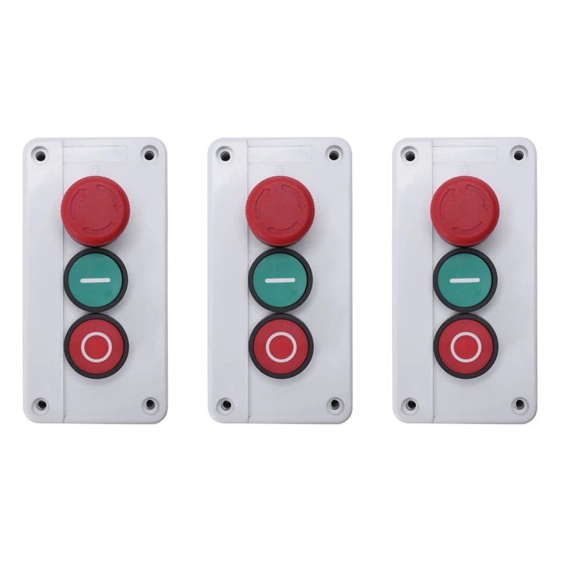 3X NC Emergency Stop NO Red Green Momentary Push Button Switch Station 600V 10A
3X NC Emergency Stop NO Red Green Momentary Push Button Switch Station 600V 10A