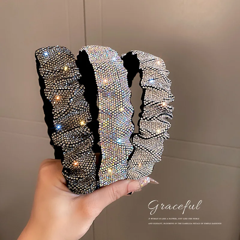 Baroque French Retro Rhinestone Full Diamond Hair Band Exaggerate Pressed Fold Head Korean Creative Light Luxury
Baroque French Retro Rhinestone Full Diamond Hair Band Exaggerate Pressed Fold Head Korean Creative Light Luxury