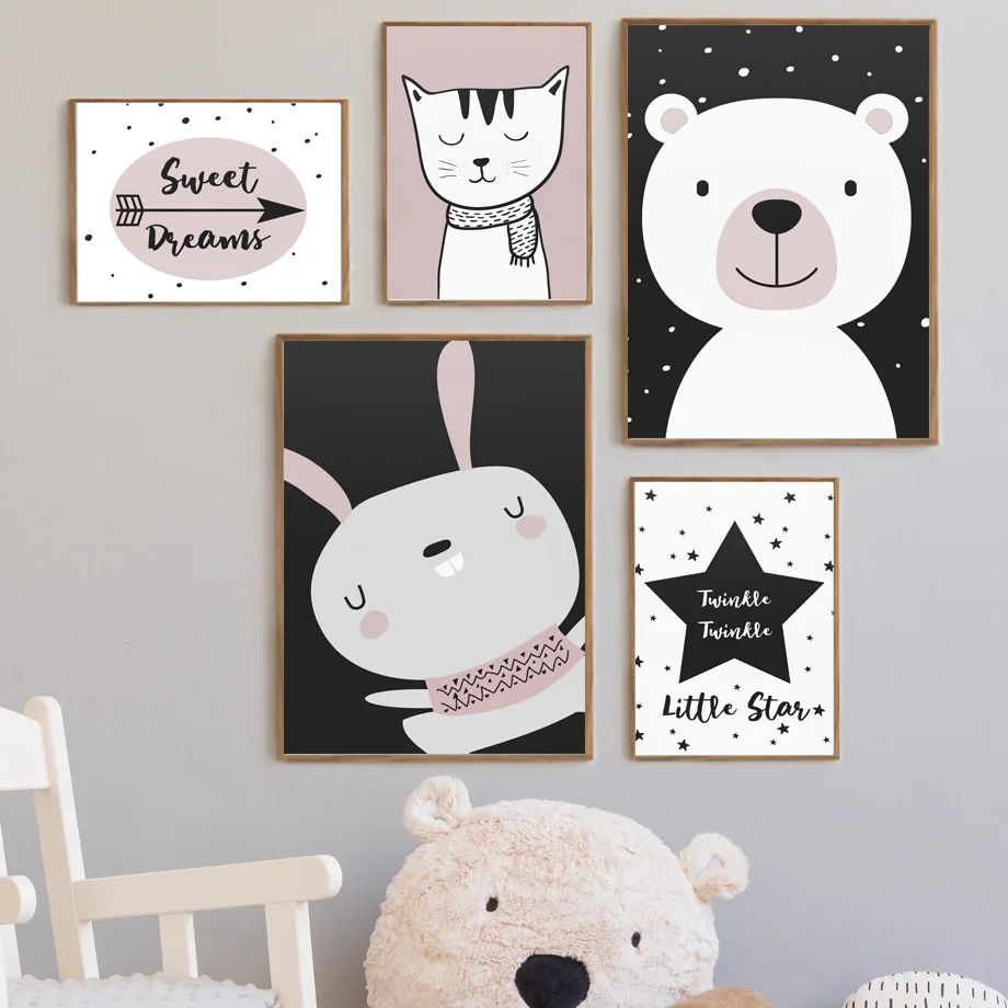 Cute Rabbit Panda Bear Arrow Little Star Nursery Wall Art Print Canvas Painting Nordic Poster Wall Pictures Baby Kids Room Decor
Cute Rabbit Panda Bear Arrow Little Star Nursery Wall Art Print Canvas Painting Nordic Poster Wall Pictures Baby Kids Room Decor