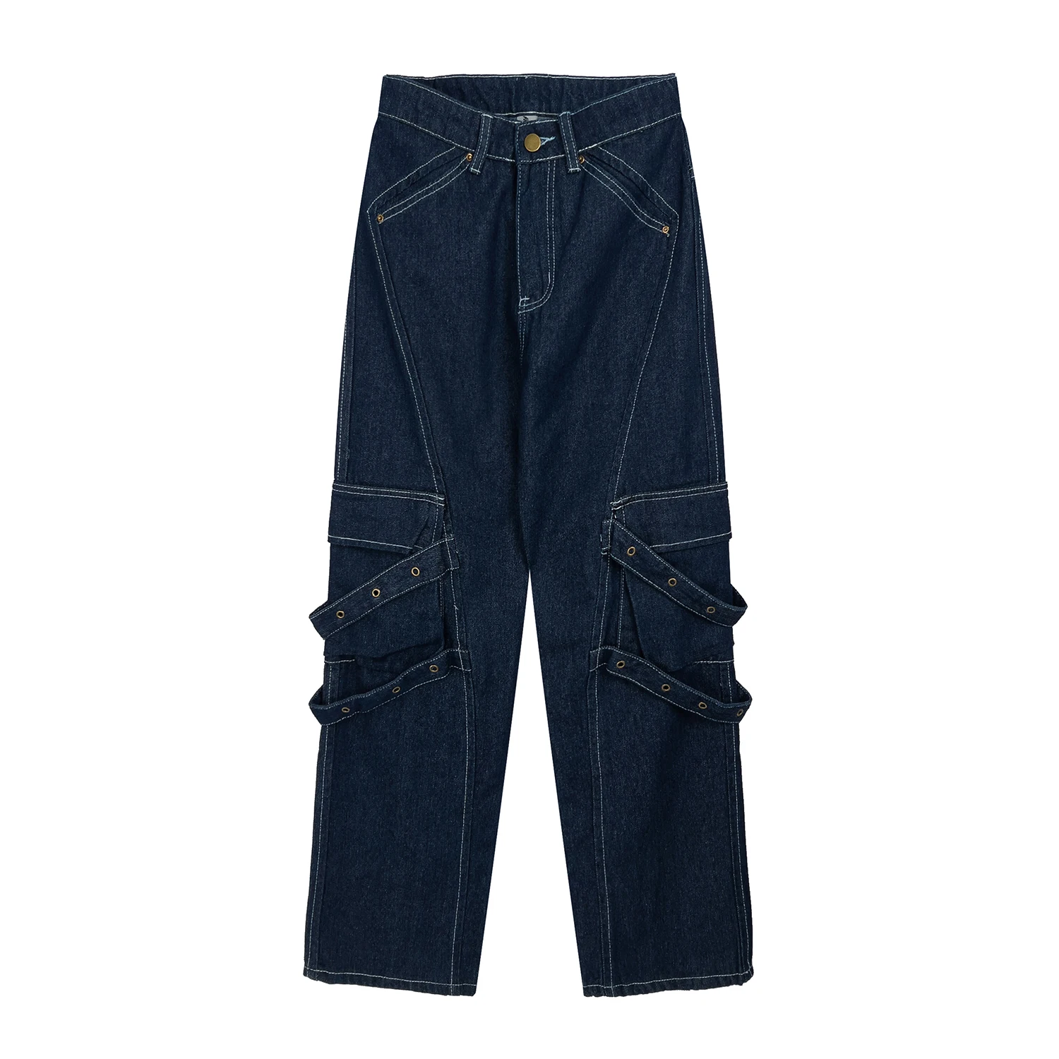 Retro Blue Cargo Wide Jeans for Men Fashionable Zipper Pockets Streamer Streetwear Casual Wide Leg Denim Overalls Hip Hop
Retro Blue Cargo Wide Jeans for Men Fashionable Zipper Pockets Streamer Streetwear Casual Wide Leg Denim Overalls Hip Hop