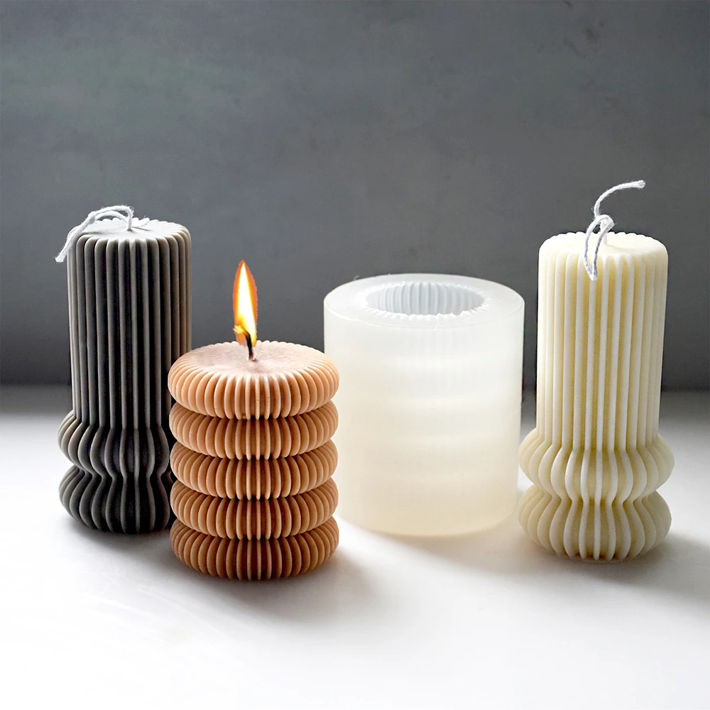 Stripe Column Candle Silicone Mold Geometric Ridged Ripples Candle Wax Mould DIY Handicraft Gift Plaster Molds Home Dinner Decor
Stripe Column Candle Silicone Mold Geometric Ridged Ripples Candle Wax Mould DIY Handicraft Gift Plaster Molds Home Dinner Decor