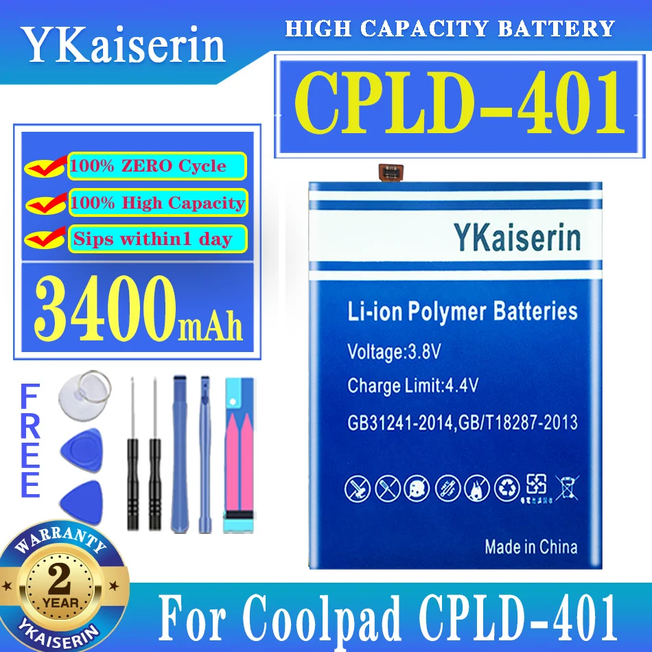 

YKaiserin Battery CPLD 401 CPLD401 3400mAh For Coolpad CPLD-401 Mobile Phone Batteries