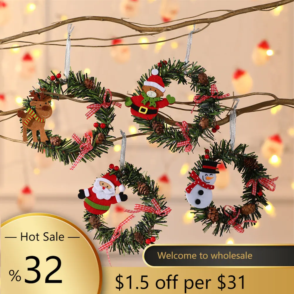 4 шт. Рождественский венок ручной работы, подвесная Рождественская елка, настенная дверь, мини-гирлянда, подвесные рождественские сферы, укр...
4 шт. Рождественский венок ручной работы, подвесная Рождественская елка, настенная дверь, мини-гирлянда, подвесные рождественские сферы, укр...