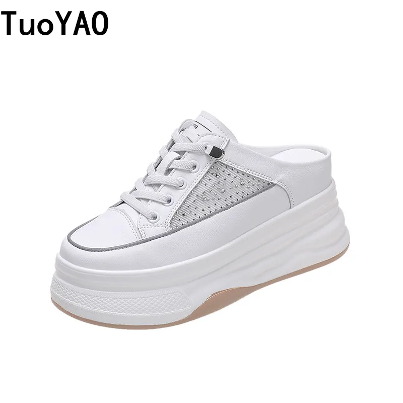Women Summer Flats Chunky Shoes Slippers White Mesh Leather Breathable Platform Wedge Heel Mules Shoes Spring Footwear Vulcanize
Women Summer Flats Chunky Shoes Slippers White Mesh Leather Breathable Platform Wedge Heel Mules Shoes Spring Footwear Vulcanize