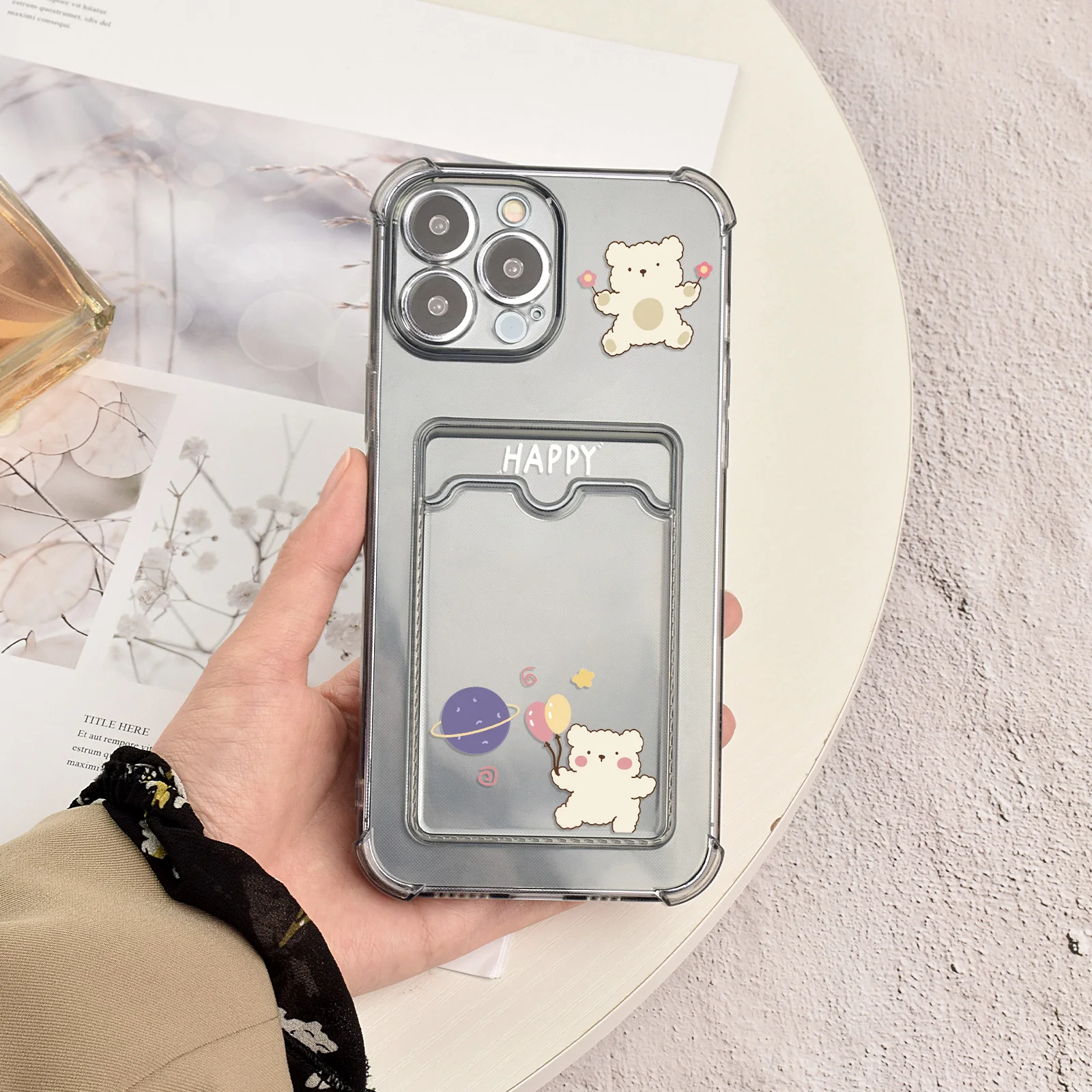 Shockproof Transparent Card Bag Phone Case for iPhone 14 Plus 13 11 12 Pro Max Mini XR XSMax XS X Cartoon Cute Bear Cover
Shockproof Transparent Card Bag Phone Case for iPhone 14 Plus 13 11 12 Pro Max Mini XR XSMax XS X Cartoon Cute Bear Cover