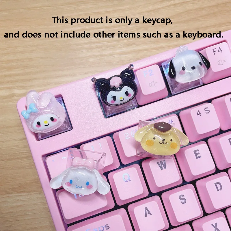 Прозрачная механическая клавиатура с персонализированной фигуркой аниме Kawaii