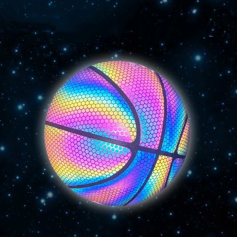 Holographic Reflective Basketball Ball Wear-Resistant Luminous Ball Glowing Basketball for Match Valentine's Day
Holographic Reflective Basketball Ball Wear-Resistant Luminous Ball Glowing Basketball for Match Valentine's Day
