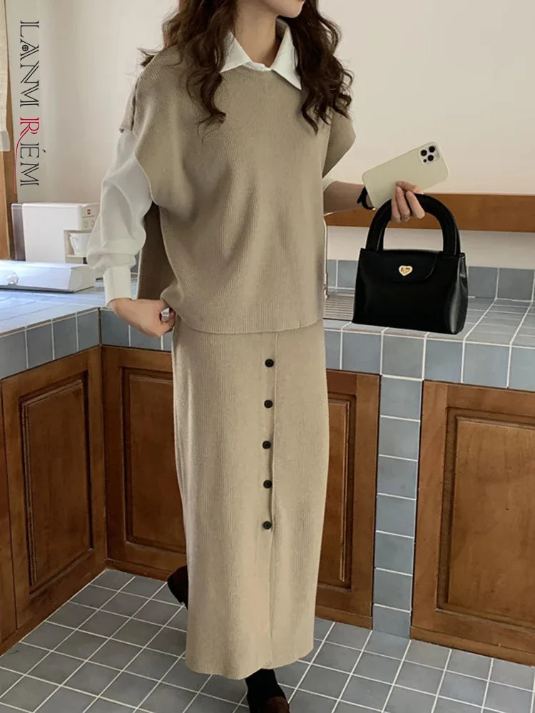 LANMREM модный вязаный комплект из 2 предметов, женский свитер без рукавов, топы с высокой талией, однобортная юбка, новинка весны 2024, 2AA3829
LANMREM модный вязаный комплект из 2 предметов, женский свитер без рукавов, топы с высокой талией, однобортная юбка, новинка весны 2024, 2AA3829