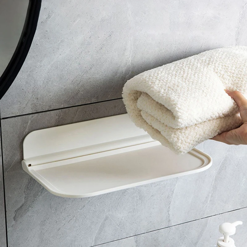 Wall Mounted Foldable Storage Shelf Plastic Storage Board Towel Tissue Bathrobe Shelf Holder Punching Free Bathroom Organizer
Wall Mounted Foldable Storage Shelf Plastic Storage Board Towel Tissue Bathrobe Shelf Holder Punching Free Bathroom Organizer