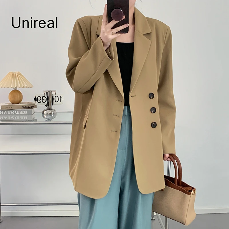 Unireal 2022 Autumn Women Blazer Suit Jacket Casual Loose Outwear Coats Office Lady Female Blazer
Unireal 2022 Autumn Women Blazer Suit Jacket Casual Loose Outwear Coats Office Lady Female Blazer