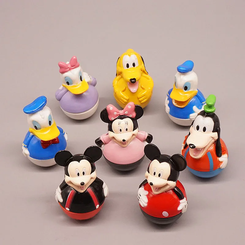 

Disney Mickey Mouse Minnie Donald Duck Goofy Pluto Daisy Tumbler Roly-Poly Doll Gifts Toy Model Anime Figures Collect Ornaments