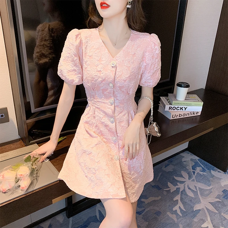 Women's A-line Mini Dress Elegant Bow Puff Sleeve Jacquard Short Sexy Back Hollow Out Party Clubwear Girl Princess Dresses
Women's A-line Mini Dress Elegant Bow Puff Sleeve Jacquard Short Sexy Back Hollow Out Party Clubwear Girl Princess Dresses