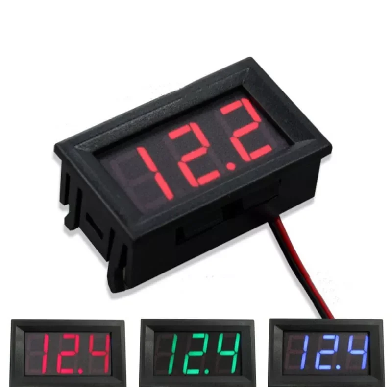 Voltmeter DC 3.5V to 30V Digital Voltmeter Voltage Panel Meter Red/Blue/Green For 6V 12V Electromobile Motorcycle Car 
Voltmeter DC 3.5V to 30V Digital Voltmeter Voltage Panel Meter Red/Blue/Green For 6V 12V Electromobile Motorcycle Car