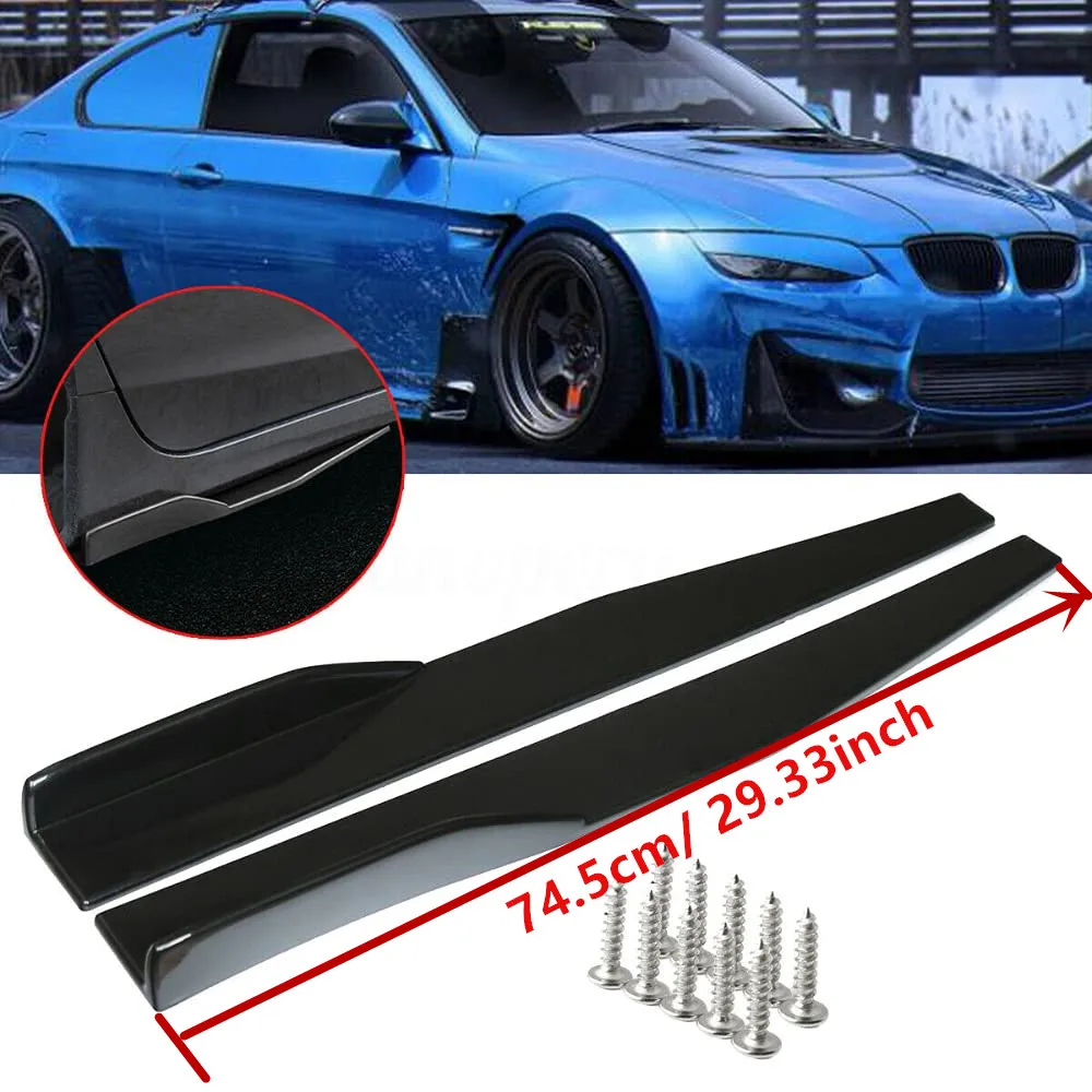 74.5cm Universal Side Skirt Extension Glossy Black Car Skirt Apron Panel Lip Body Kit For Audi For Ford For Golf For BMW
74.5cm Universal Side Skirt Extension Glossy Black Car Skirt Apron Panel Lip Body Kit For Audi For Ford For Golf For BMW