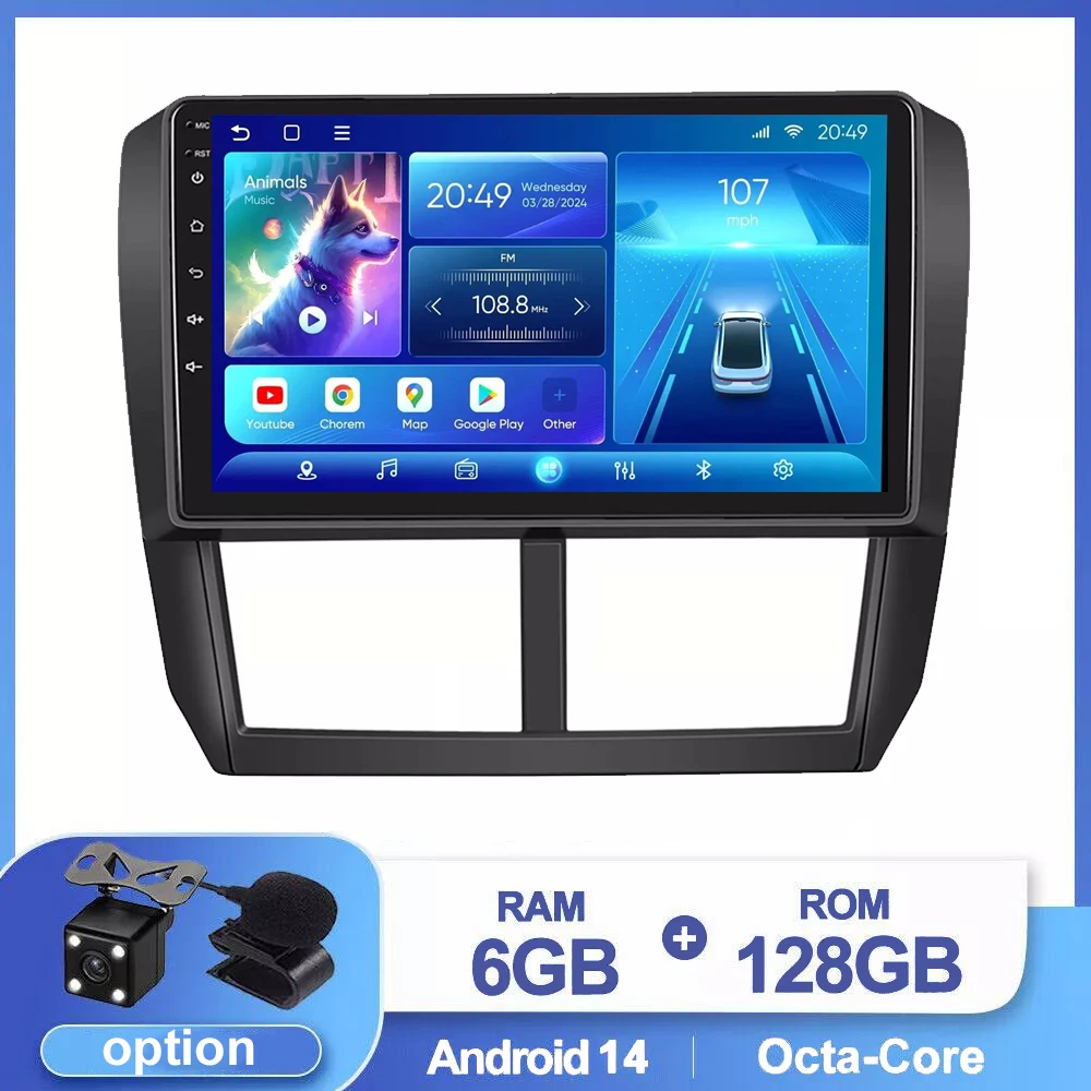 Автомобильный радиоприемник 8G + 256G для Subaru Forester 3 SH Impreza 2007-2013 мультимедийный