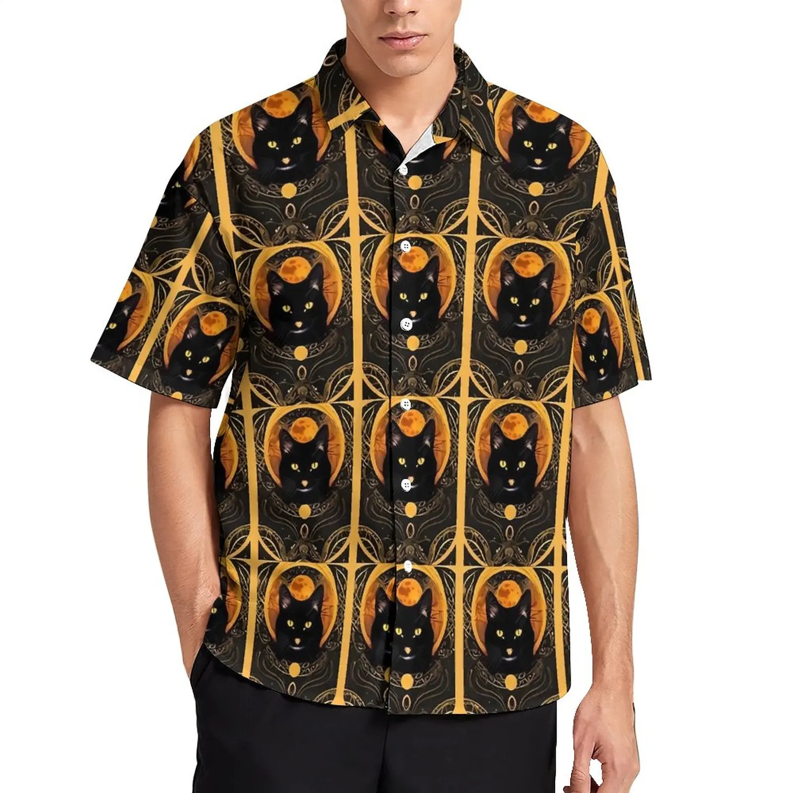 Tarot Card Print Casual Shirts Vintage Black Cat Beach Shirt Summer Funny Blouses Male Pattern Big Size 3XL 4XL
Tarot Card Print Casual Shirts Vintage Black Cat Beach Shirt Summer Funny Blouses Male Pattern Big Size 3XL 4XL