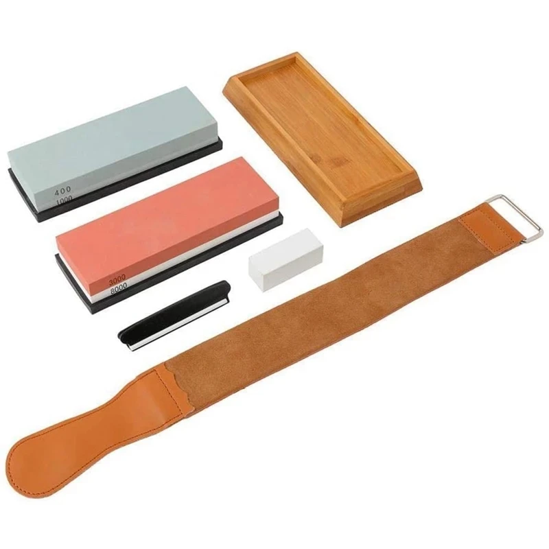 Whetstone Knife Sharpener Grit 400/1000/3000/6000 Waterstone Flattening Stone With Nonslip Bamboo Base
Whetstone Knife Sharpener Grit 400/1000/3000/6000 Waterstone Flattening Stone With Nonslip Bamboo Base