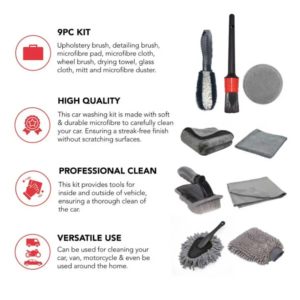 9 шт./набор, щётки для чистки автомобиля
9 шт./набор, щётки для чистки автомобиля