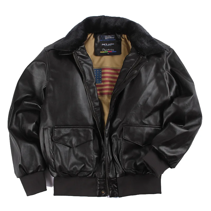 Vintage US Air Force fur all-in-one male and female pilot couple leather jacket motorcycle fur collar coat men
Vintage US Air Force fur all-in-one male and female pilot couple leather jacket motorcycle fur collar coat men