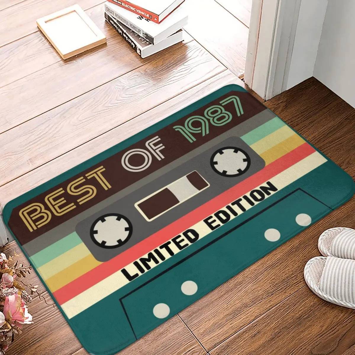 

Vintage Cassette Tape Doormat Rug Carpet Mat Footpad Polyester Non-slip Sand Scraping Entrance Kitchen Bedroom Balcony Toilet