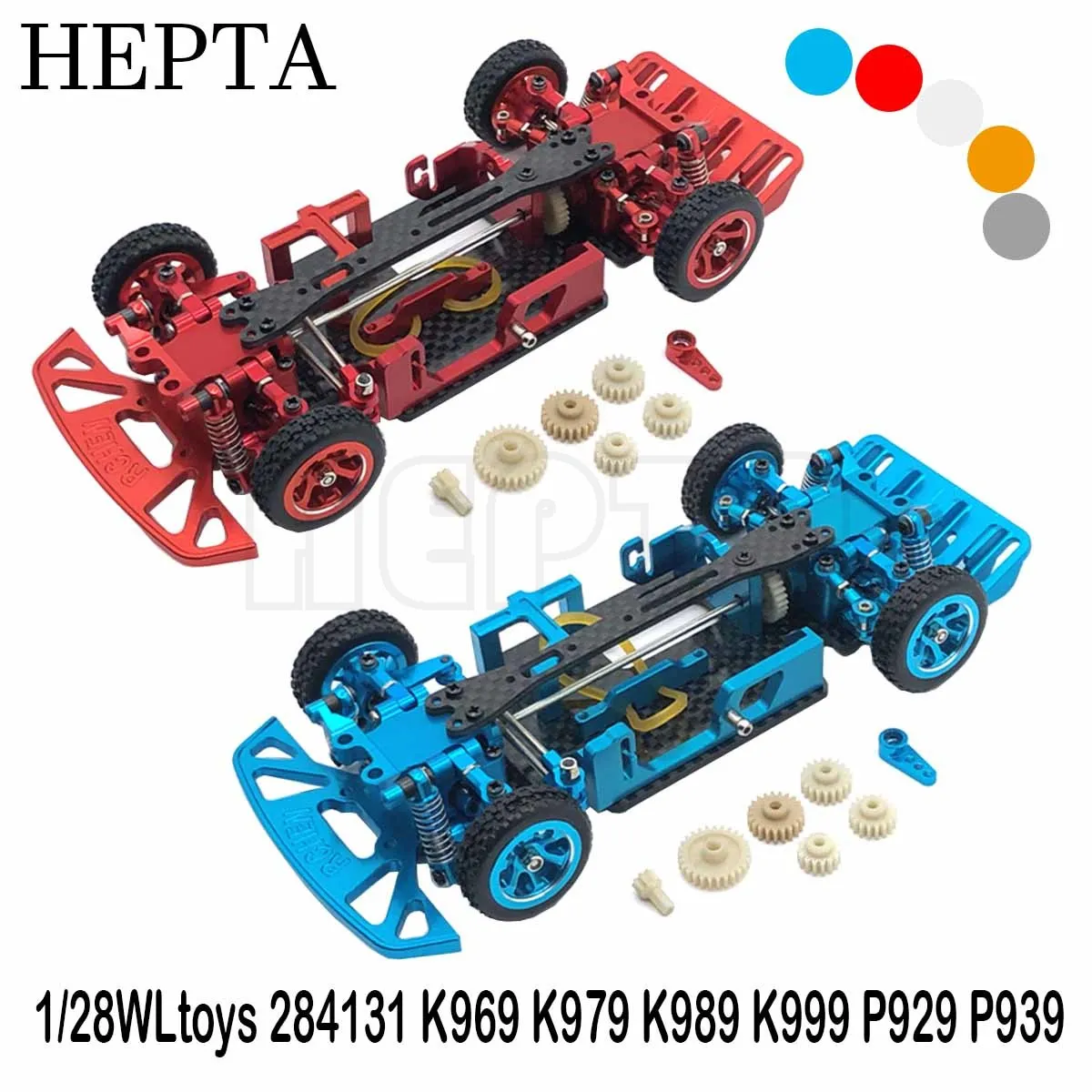 Рама с металлическим шасси из углеродного волокна колесами для 1/28 WLtoys 284131 K969 K979