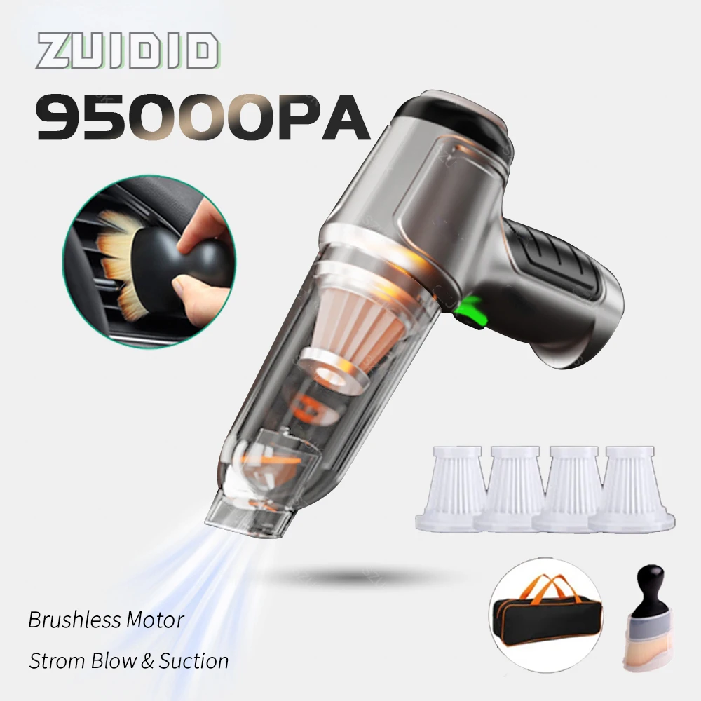 95000PA Wireless Portable Car Vacuum Cleaner Mini Powerful Cleaning Handled Cordless Vacuum Cleaners Car Gadgets Home-appliance
95000PA Wireless Portable Car Vacuum Cleaner Mini Powerful Cleaning Handled Cordless Vacuum Cleaners Car Gadgets Home-appliance