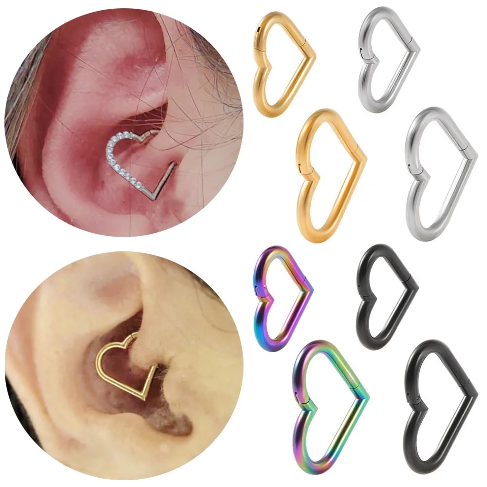 1PC Heart Hoop Earrings for Women Girls Stainless Steel Cartilage Tragus Helix Piercing Body Jewelry 16G
1PC Heart Hoop Earrings for Women Girls Stainless Steel Cartilage Tragus Helix Piercing Body Jewelry 16G
