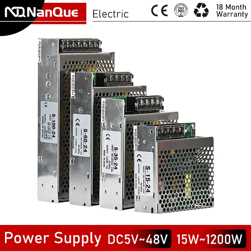 

Switching Power Supply AC to DC Power DC5V 12V 24V 48V 60W 100W 200W 300W 400W 500W 600W Large Current 10A 20A 30A 50A SPS