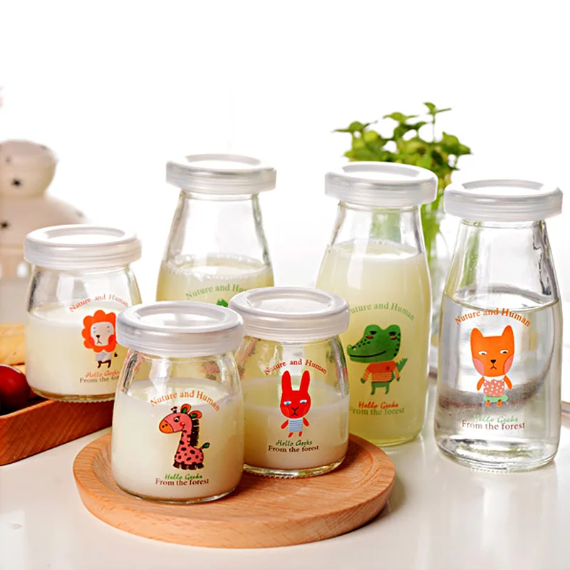 6Pcs Glass Jars And Lids Cartoon Yogurt Milk Pudding Candy Mousse Cup Home DIY frascos de vidrio con tapa Candy Jar Glass Bottle
6Pcs Glass Jars And Lids Cartoon Yogurt Milk Pudding Candy Mousse Cup Home DIY frascos de vidrio con tapa Candy Jar Glass Bottle
