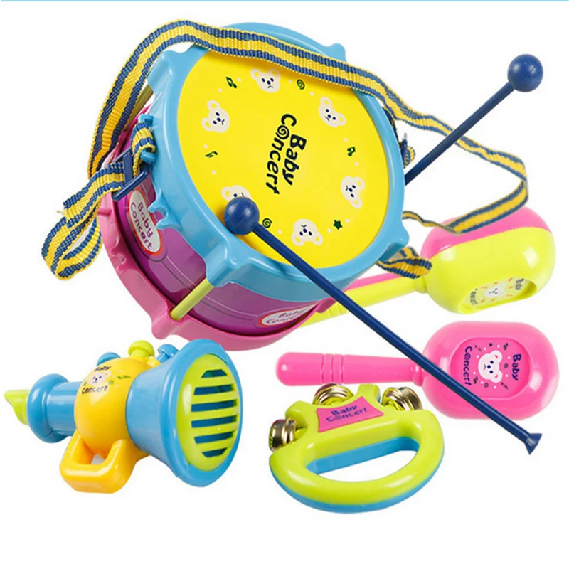 5Pcs Children Drum Trumpet Toy Music Percussion Instrument Band Kit Early Learning Educational Toy Baby Kids Children Gift
5Pcs Children Drum Trumpet Toy Music Percussion Instrument Band Kit Early Learning Educational Toy Baby Kids Children Gift