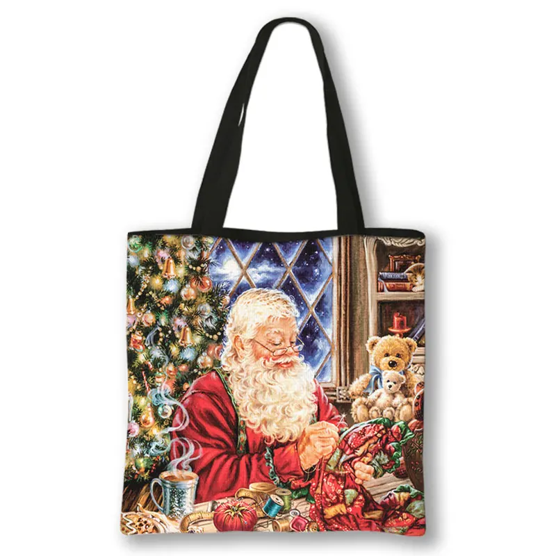 Christmas Day Shopping Bags Best Gift Travel Women Santa Party Supplies Handbags Hot Christmas Santa Pattern Shoulder Bag Canvas 
Christmas Day Shopping Bags Best Gift Travel Women Santa Party Supplies Handbags Hot Christmas Santa Pattern Shoulder Bag Canvas