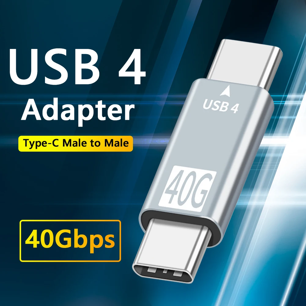 USB Type-C Adapter for Laptop Male To Male Converter for Macbook Pro Air Dell Thunderbolt 40Gbps Data Transmission Rate
USB Type-C Adapter for Laptop Male To Male Converter for Macbook Pro Air Dell Thunderbolt 40Gbps Data Transmission Rate