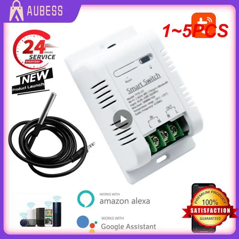 Умный Wi-Fi переключатель температуры Tuya DS18B20, 1 ~ 5 шт., датчик, одинарный цвет, работает с Alexa
Умный Wi-Fi переключатель температуры Tuya DS18B20, 1 ~ 5 шт., датчик, одинарный цвет, работает с Alexa