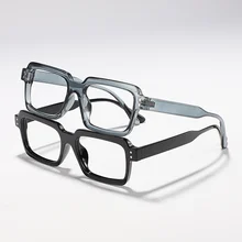 DYTYMJ Retro Trend Glasses Frame Men Personality Glasses Frame Women Anti-blue Light All-match Rice Nails Small Square Glasses