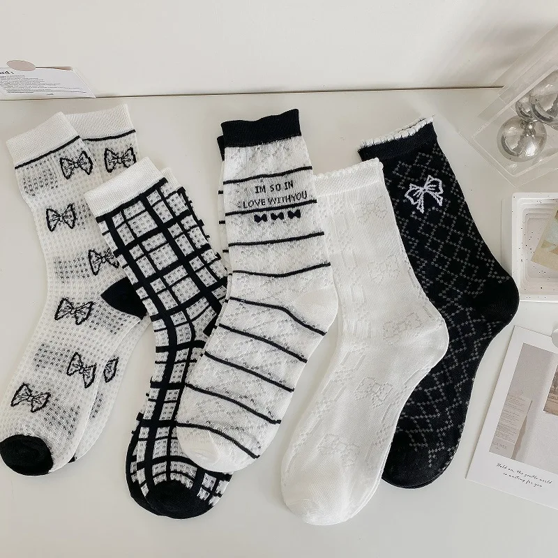 5 Pairs 2023 New Sring Summer Women Glass Socks Cute Thin Breathable Mesh White Socks Korean Style Fashion Bow Letter Kawaii Sox
5 Pairs 2023 New Sring Summer Women Glass Socks Cute Thin Breathable Mesh White Socks Korean Style Fashion Bow Letter Kawaii Sox