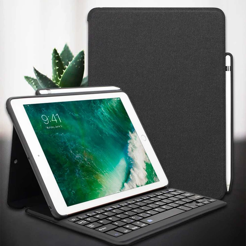 

Чехол для клавиатуры для iPad Pro 12,9 2015 2017 со встроенным держателем для карандашей с тканевым рисунком и смарт-клавиатурой для iPad Pro 12,9
