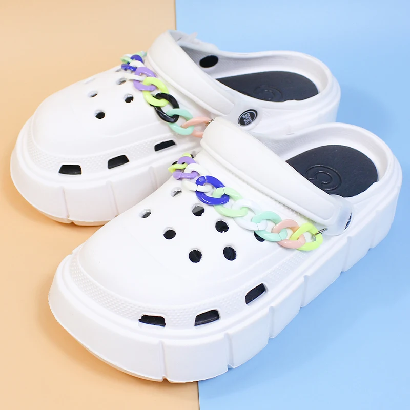 5CM Platfrom Decor Vented Clogs Slides Outdoor Beach Sandals Summer Slippers Women Soft Shoes Cute Rainbow Multicolor Chain
5CM Platfrom Decor Vented Clogs Slides Outdoor Beach Sandals Summer Slippers Women Soft Shoes Cute Rainbow Multicolor Chain