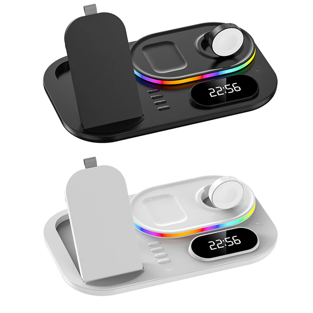 3 in 1 Fast Wireless Charger Clock Pad Fast Charging Stand RGB 30W Portable for iPhone 13 Pro / iWatch 7E / AirPods 3
3 in 1 Fast Wireless Charger Clock Pad Fast Charging Stand RGB 30W Portable for iPhone 13 Pro / iWatch 7E / AirPods 3