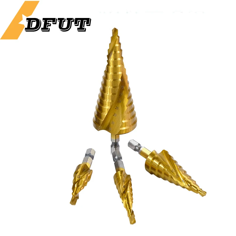 Hss Step Drill Bit Set Cone Hole Cutter Taper Metric Titanium Coated Flute Pagoda Metal Wood Hex Conical Core Drill
Hss Step Drill Bit Set Cone Hole Cutter Taper Metric Titanium Coated Flute Pagoda Metal Wood Hex Conical Core Drill