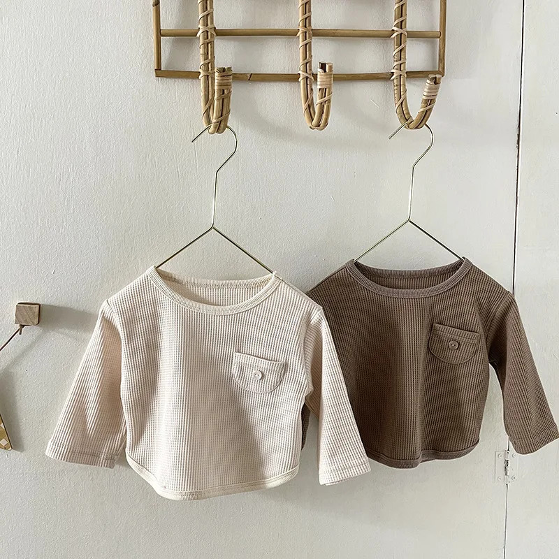 2023 New Baby Solid T Shirts Cotton Newborn Long Sleeve Bottoming Shirts Cute O-neck Pocket T Shirts Boys Girls Tops Clothes
2023 New Baby Solid T Shirts Cotton Newborn Long Sleeve Bottoming Shirts Cute O-neck Pocket T Shirts Boys Girls Tops Clothes