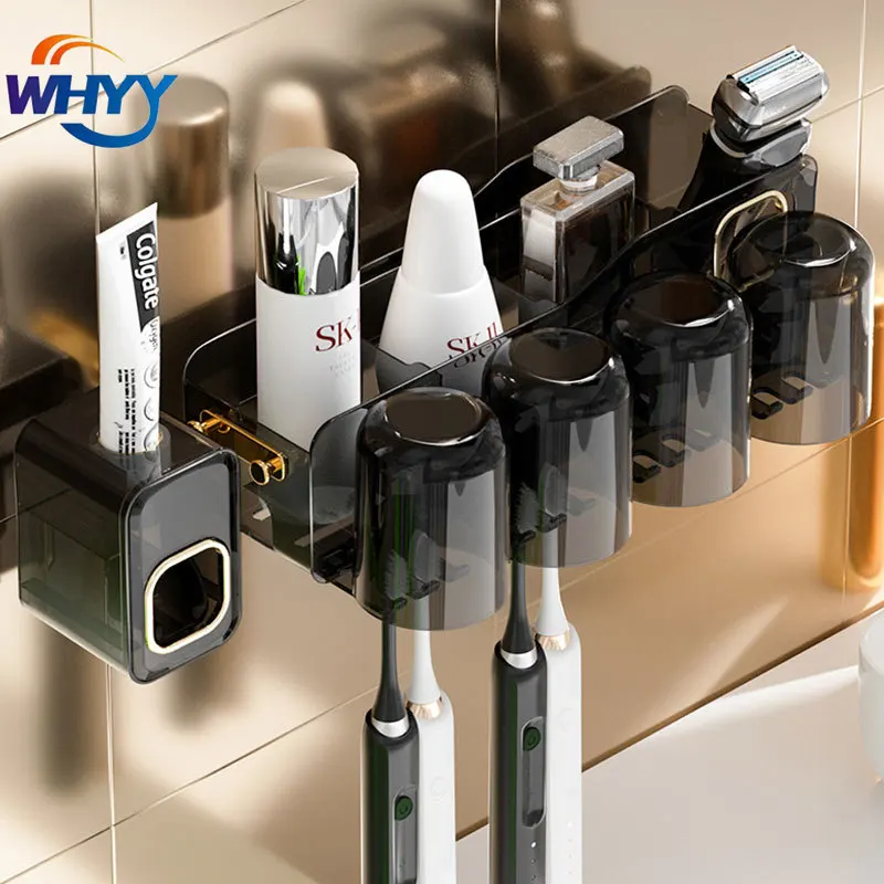 WHYY Punch-free Wall-mounted Toothbrush Holder Toothpaste Shelf Mouthwash Cup Hook Set Shower Room Toilet Bathroom Accessories
WHYY Punch-free Wall-mounted Toothbrush Holder Toothpaste Shelf Mouthwash Cup Hook Set Shower Room Toilet Bathroom Accessories