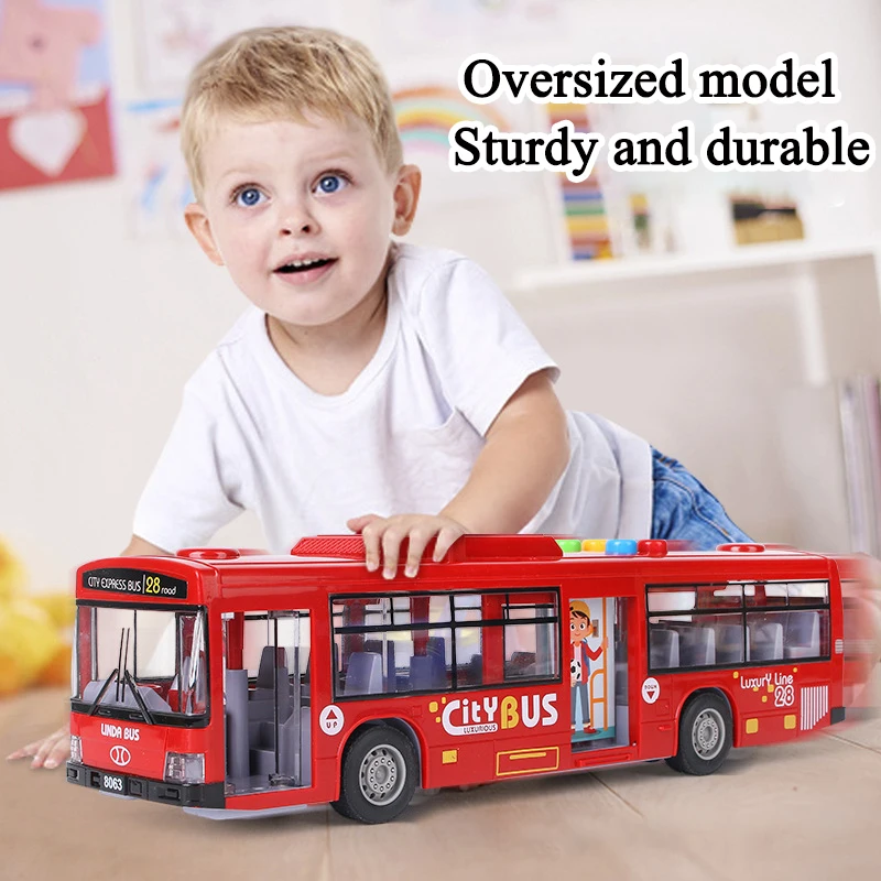 Children's oversized bus toy sturdy and fall-resistant bus model boy sound and light educational inertial toy
Children's oversized bus toy sturdy and fall-resistant bus model boy sound and light educational inertial toy