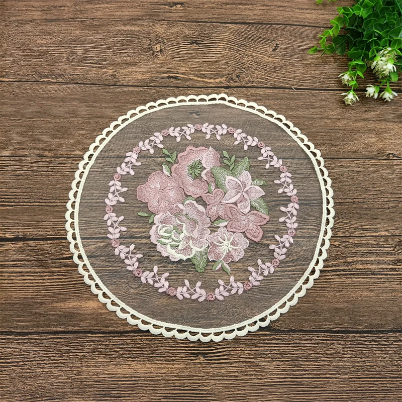 Round Dining Table Embroidery Craft Placemat European Style Lace Coaster Table Mats Anti-Scald Coaster Desktop Decoration
Round Dining Table Embroidery Craft Placemat European Style Lace Coaster Table Mats Anti-Scald Coaster Desktop Decoration