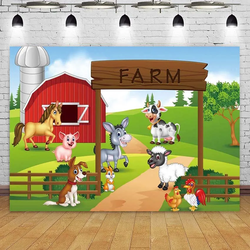 Custmized Farm Theme Photography Backdrop Red Barn Animal Barnyard Kids Birthday Party Wall Banner Poster Background Baby Shower
Custmized Farm Theme Photography Backdrop Red Barn Animal Barnyard Kids Birthday Party Wall Banner Poster Background Baby Shower