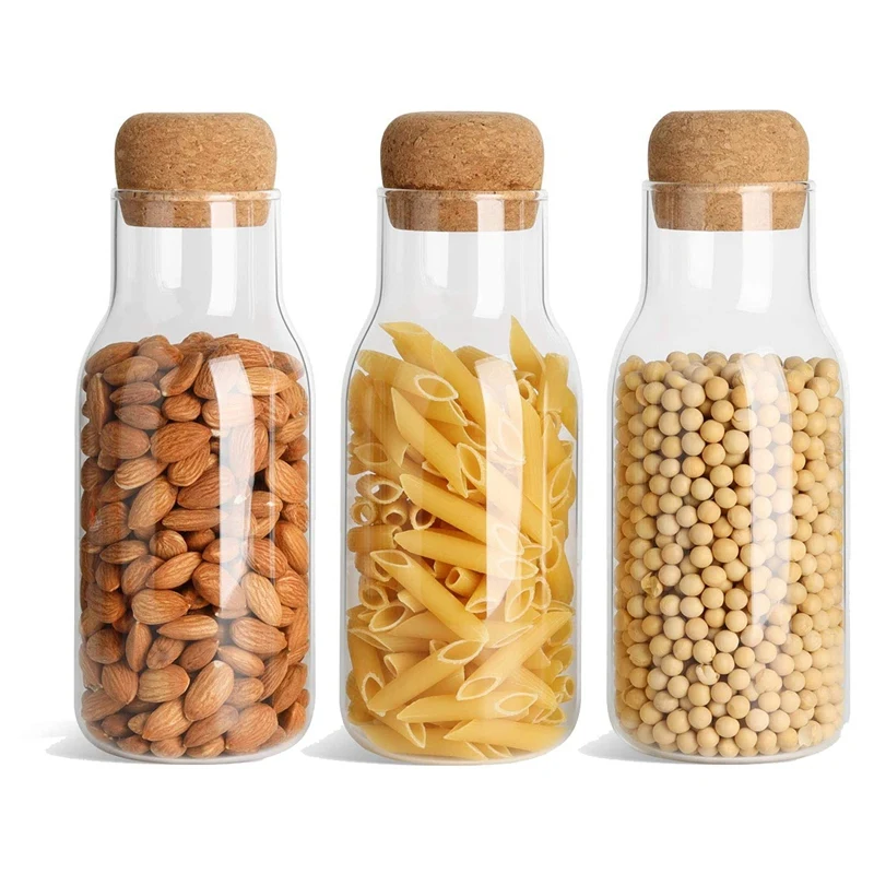 3 Pcs Clear Food Storage Jar Container With Airtight Cork Lid (23Oz/700Ml), For Kitchen Tea Coffee Sugar Flour Spices
3 Pcs Clear Food Storage Jar Container With Airtight Cork Lid (23Oz/700Ml), For Kitchen Tea Coffee Sugar Flour Spices