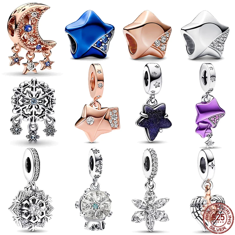 Lucky Star Series Beads 925 Sterling Silver Crystal Ball Snowflake Pendant fit Original Pandora Bracelet DIY Exquisite Jewelry
Lucky Star Series Beads 925 Sterling Silver Crystal Ball Snowflake Pendant fit Original Pandora Bracelet DIY Exquisite Jewelry