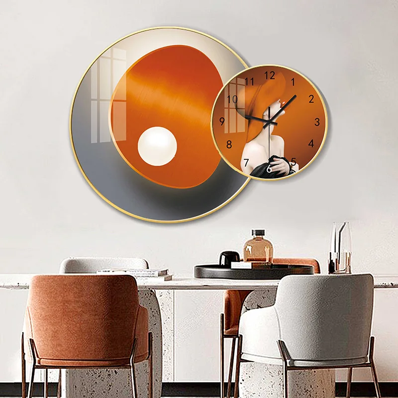 Hole free European Crystal porcelain painting combination wall clock living room background wall clock mute clock
Hole free European Crystal porcelain painting combination wall clock living room background wall clock mute clock