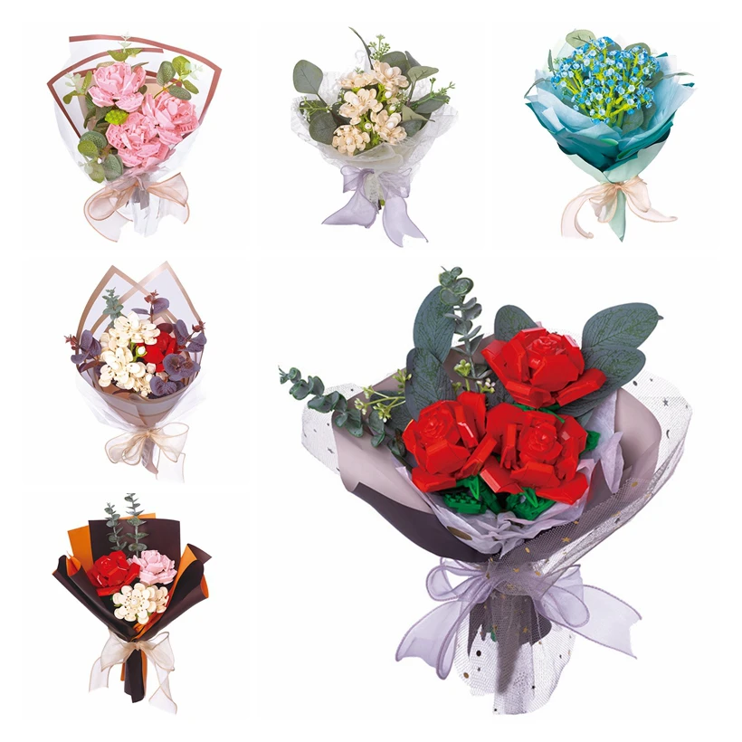 New 6 Style Holding Bouquet Of Flowers Holiday Gift Of Building Blocks For Girls And Children
New 6 Style Holding Bouquet Of Flowers Holiday Gift Of Building Blocks For Girls And Children