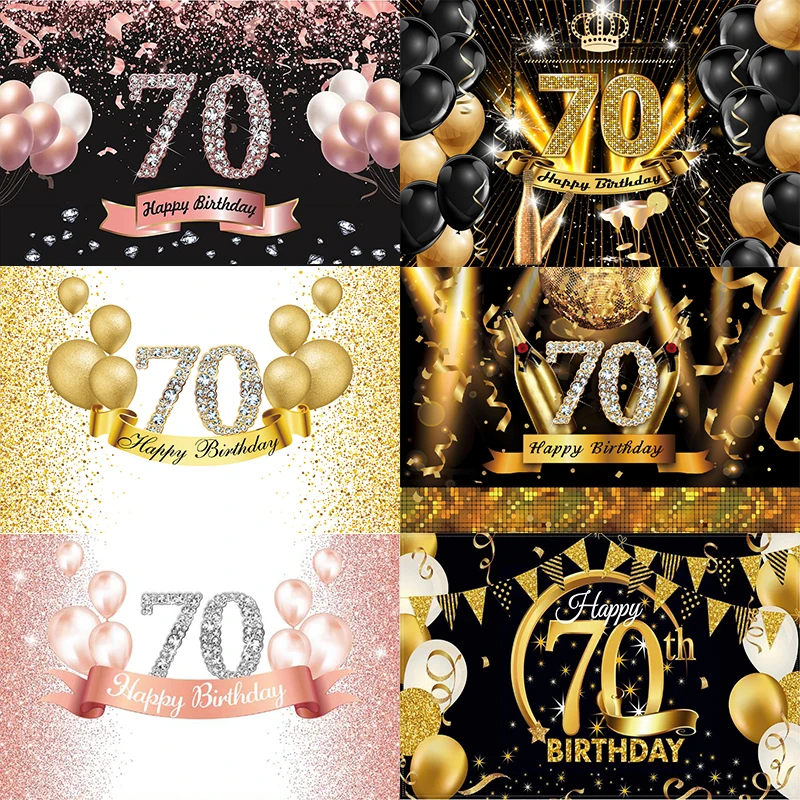 Black Gold 70th Backdrop Women Men Happy Birthday Party Seventy Glitter Photography Background Photo Backdrop Decoration Banner 
Black Gold 70th Backdrop Women Men Happy Birthday Party Seventy Glitter Photography Background Photo Backdrop Decoration Banner