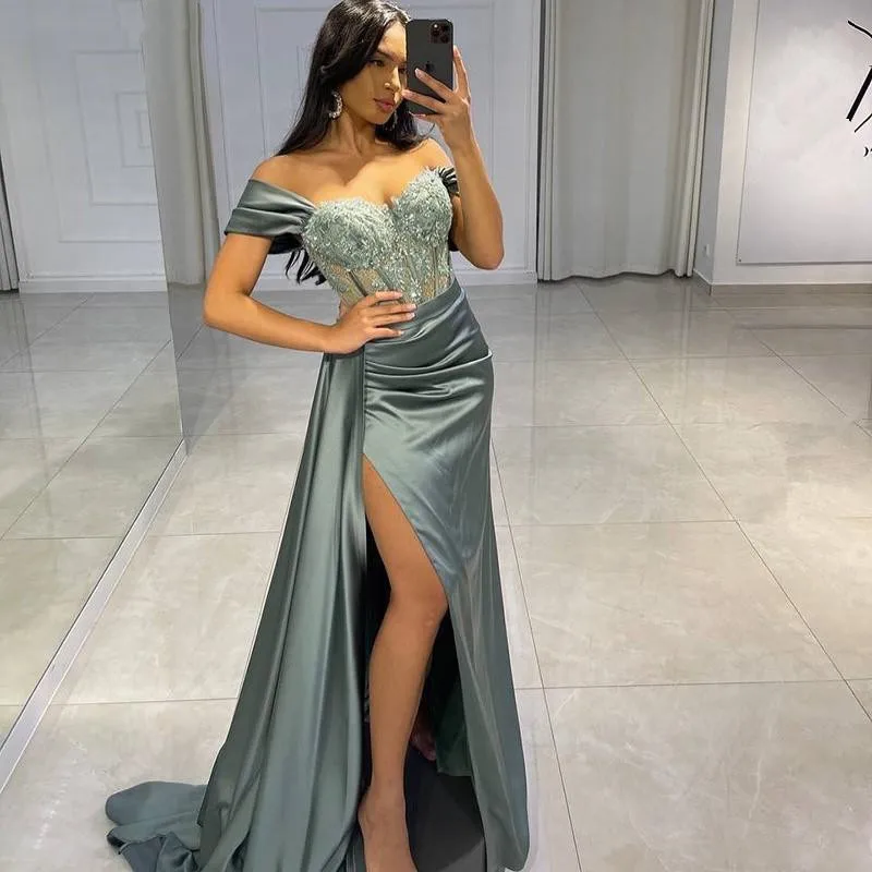 vinca sunny novias Sexy Green Mermaid Evening Dresses 2023 Off Shoulder Solid Satin Side Slit Pleated Prom Bride Party Gowns
vinca sunny novias Sexy Green Mermaid Evening Dresses 2023 Off Shoulder Solid Satin Side Slit Pleated Prom Bride Party Gowns